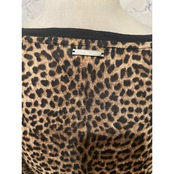 Michael Kors Womens Animal Print Top Bottom Black Sheer Size Large - Picture 5 of 7